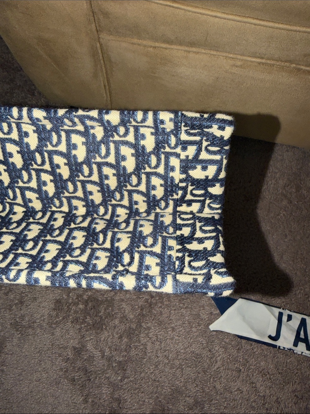 Dior Navy and Cream Christian Dior Oblique Book Tote NWOT - Picture 5 of 6